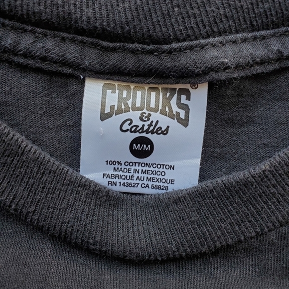 CROOKS & Castles Black Unisex T-Shirt Size Medium - Picture 7 of 7